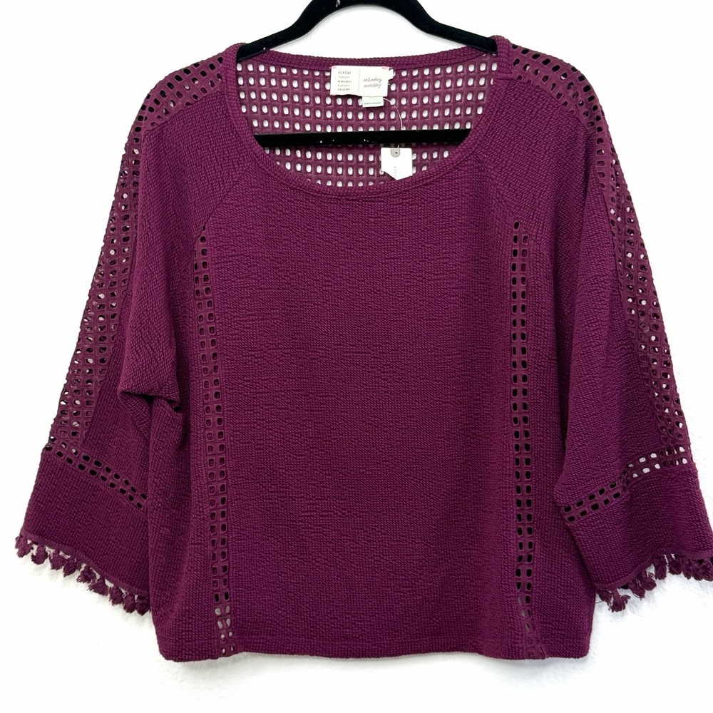 NWT Anthropologie‎ Olanda Tasselled Purple Crochet Knit Boho Top Small Boho - Picture 16 of 16